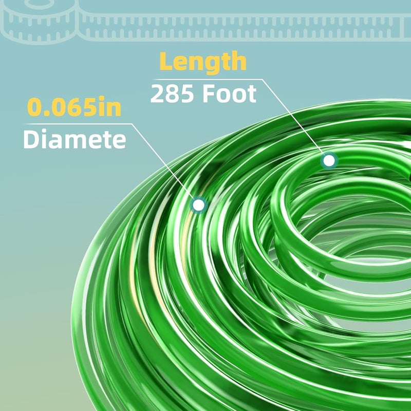 EVENTRONIC Weed Eater String, 065 Trimmer Line of 285-Feet, Trimmer Line for Universal Replacement, Round Weed Wacker String Fits Medium& Heavy Grass&Weeds, String Trimmer Line of Green Premium Nylon - Image 2